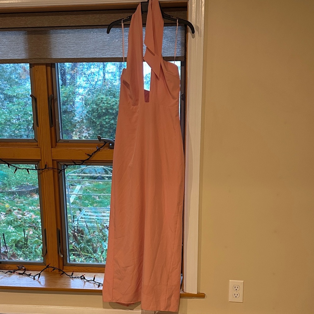 Express Pink Halter Wedding Dress
